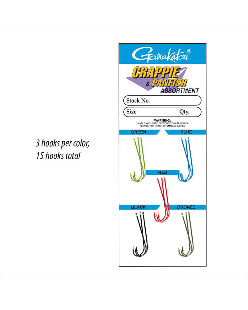 Gamakatsu Multi-Color Crappie & Panfish Hook Assortment